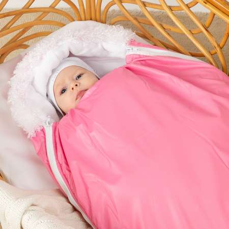 Конверт для новорожденного Чудо-чадо флисовый Зимовенок ярко-розовый