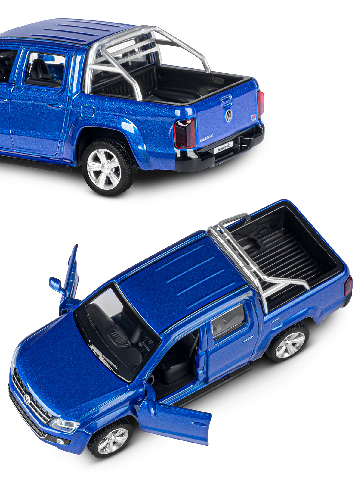 Пикап АВТОпанорама Volkswagen Amarok 1:46 синий JB1251274 - фото 8