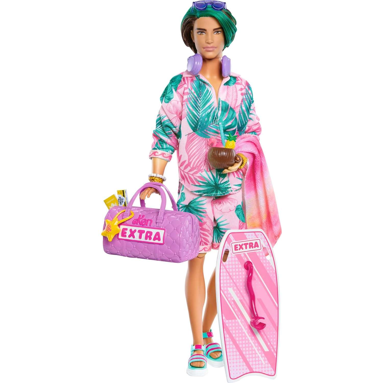 Кукла Barbie Extra Fly Кен с пляжной одеждой HNP86 HNP86 - фото 1