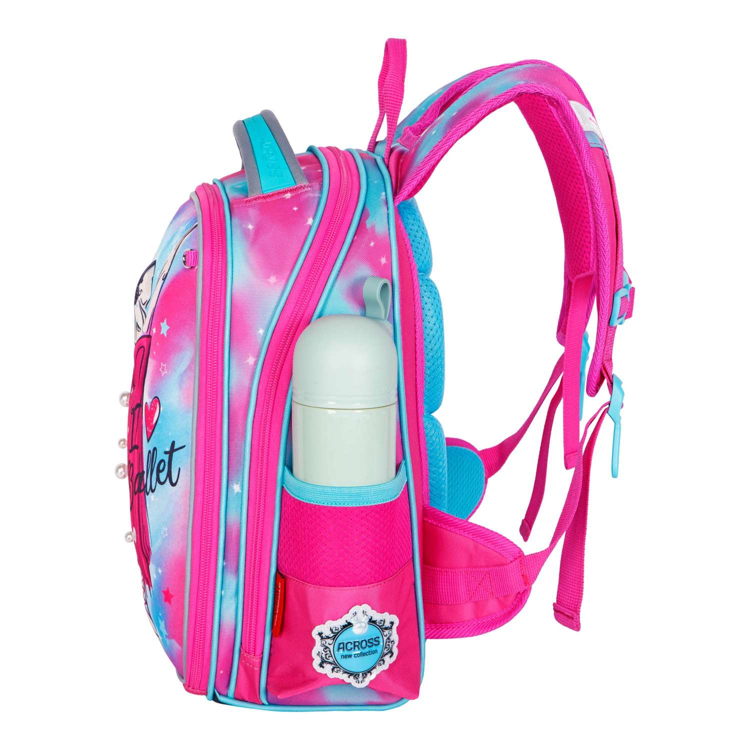 Рюкзак школьный ACROSS с наполнением: мешочек для обуви каркасный пенал и брелок - фото 6