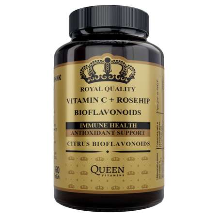 Биологически активная добавка Queen Витамин С+шиповник+боифлавоноиды 60таблеток