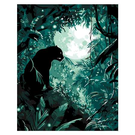 Картина по номерам Hobby Paint холст на деревянном подрамнике 40х50 см Ночь в джунглях