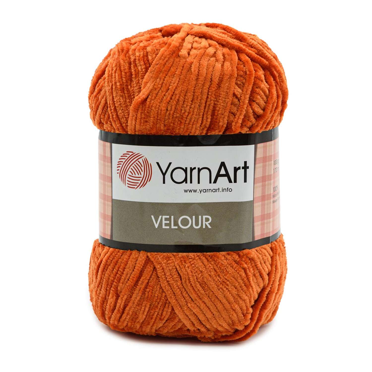 Пряжа для вязания YarnArt Velour 100 г 170 м микрополиэстер мягкая велюровая 5 мотков 865 оранжевый - фото 6