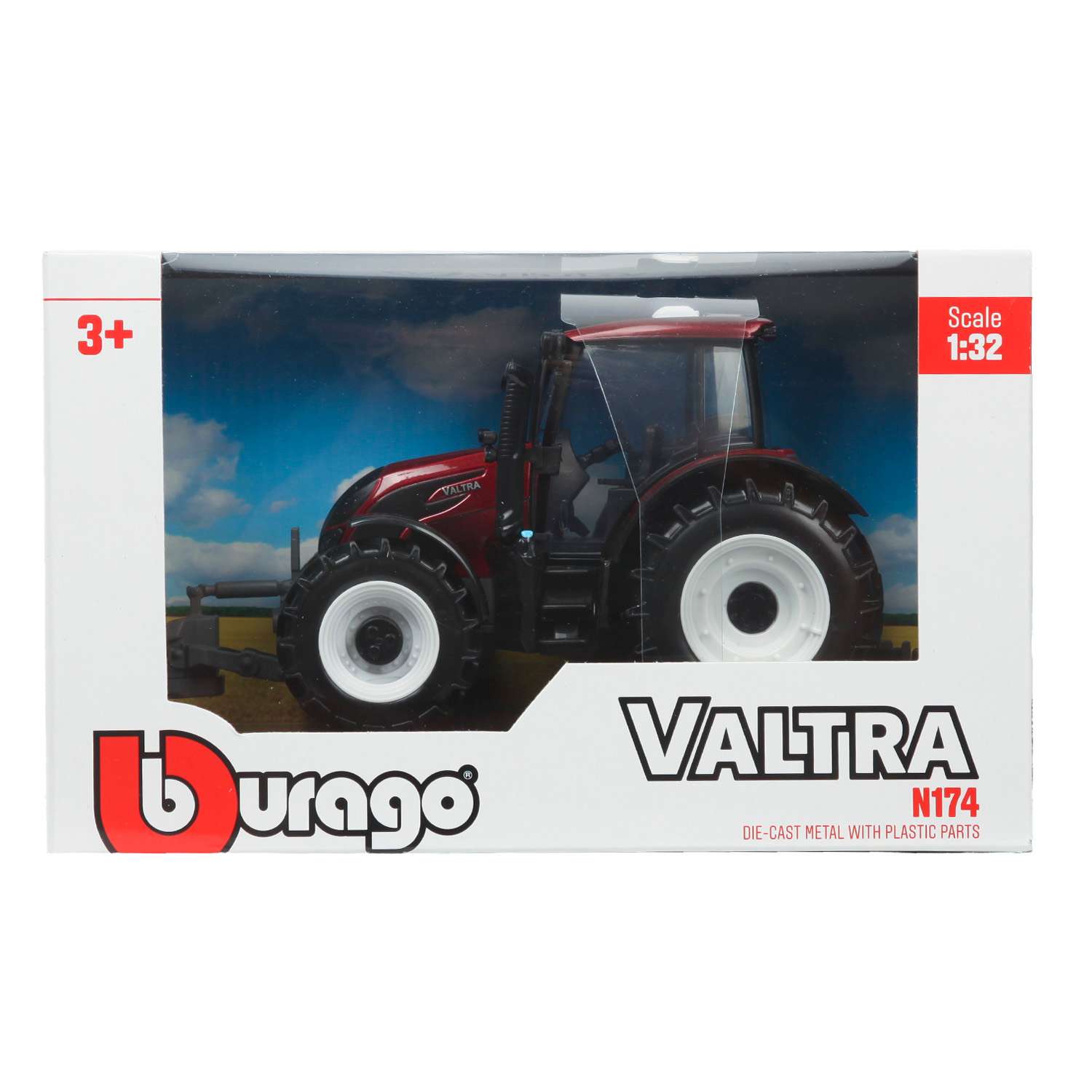 Трактор BBurago 1:32 Valtra N174 Красный 18-44071 18-44071 - фото 2