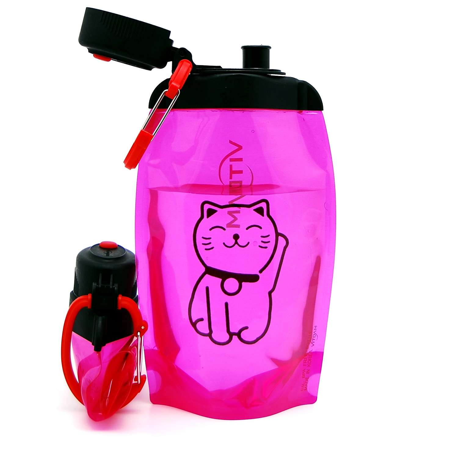 Бутылка для воды складная VITDAM розовая 500мл B050PIS 1305 - фото 3