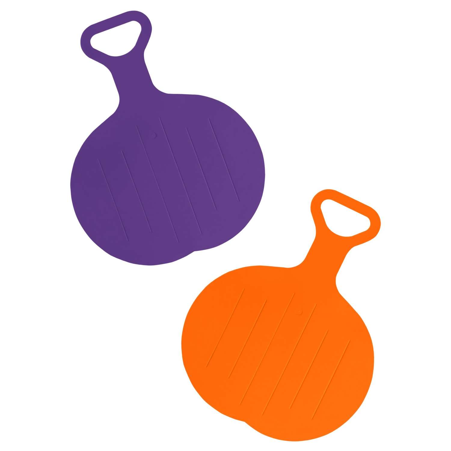 Набор ледянок Задира для горки круглая фиолетовая и оранжевая - фото 1