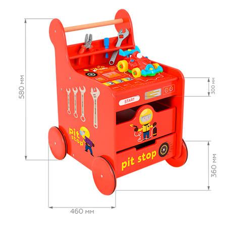 Развивающий игровой центр Мега Тойс Набор механика Pit Stop на колёсах