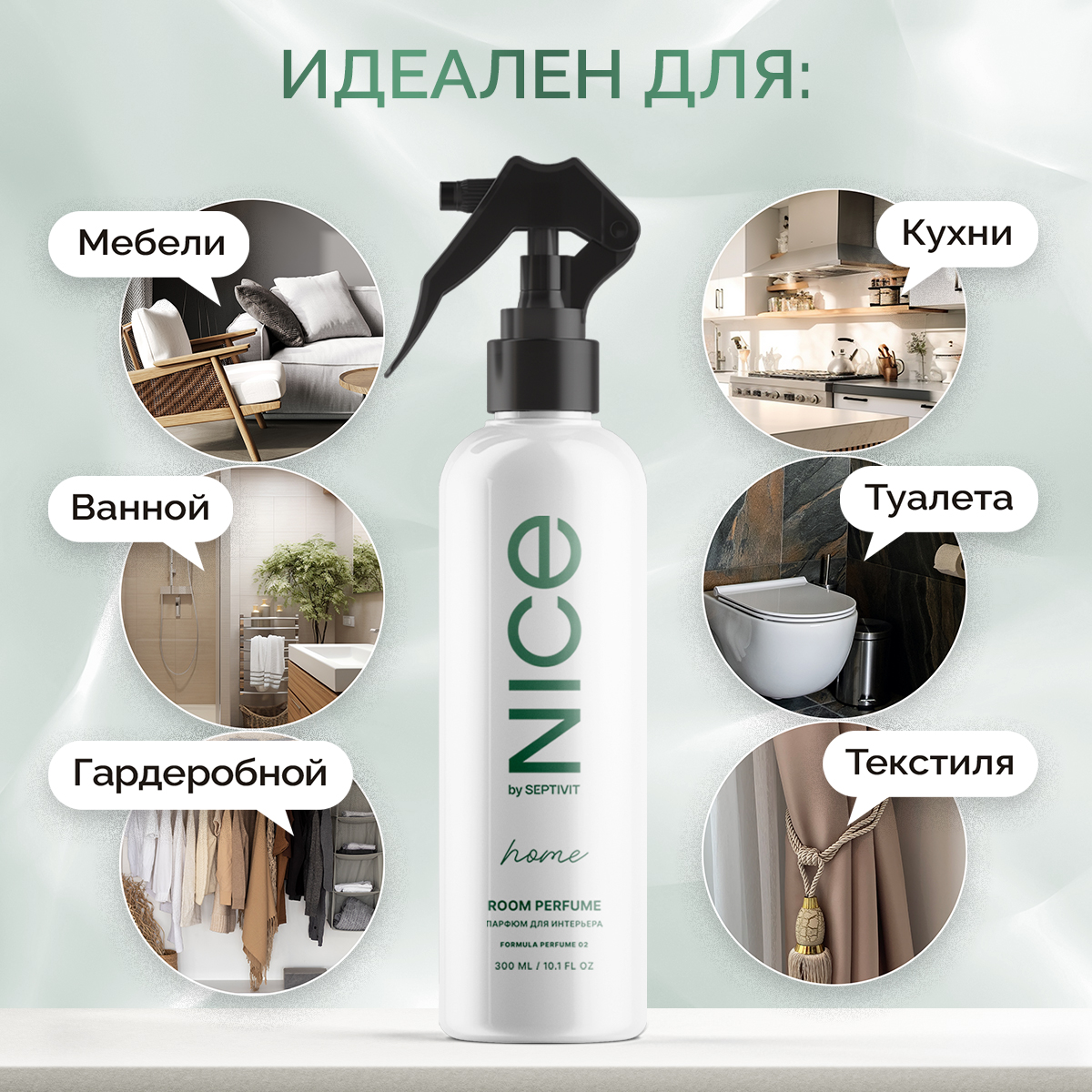 Освежитель для дома NICE by Septivit Santal Sage 300мл - фото 4