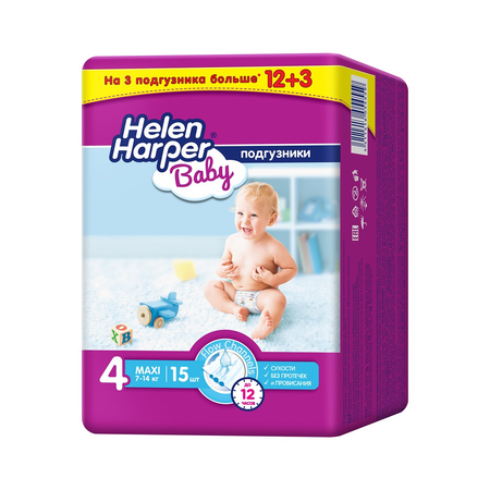 Подгузники Helen Harper Baby размер 4 Maxi 15 шт