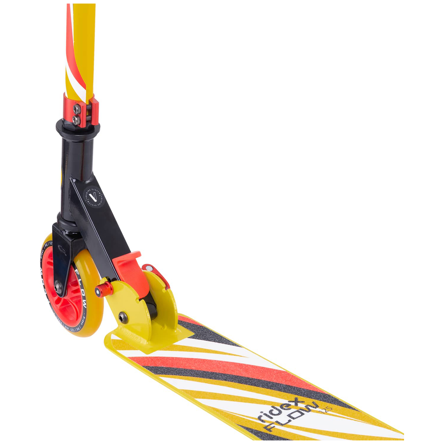 Самокат RIDEX двухколесный Scooter 2 wheels Flow 125 red/yellow - фото 5