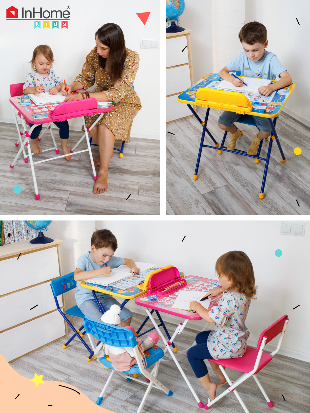 Комплект детской мебели InHome игровой стол и стул - фото 8