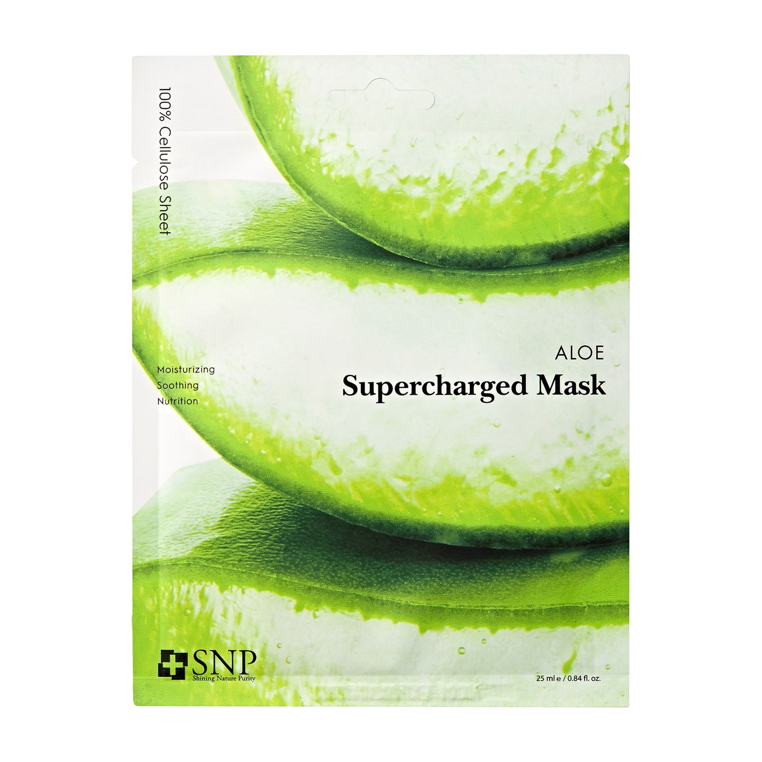 Маска для лица SNP Aloe Supercharged Mask успокаивающая с экстрактом алое вера 25 мл - фото 1