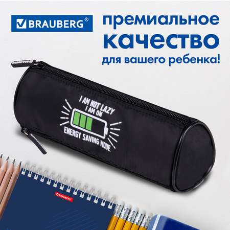 Пенал-косметичка Brauberg школьный для ручек и карандашей 3 отделения Battery