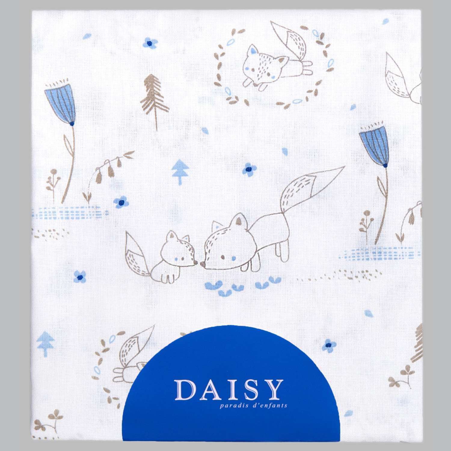 Пеленка Daisy Хлопок 1 шт. 75х120 см Лисички голубые - фото 1