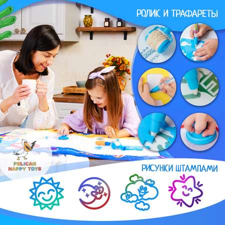 Коврик для рисования водой PELICAN HAPPY TOYS Океан Детский набор для творчества