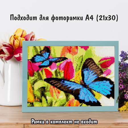 Алмазная мозаика Милато NR-143 Бабочки и тюльпаны