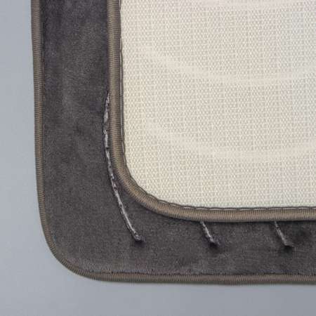Набор ковриков Доляна для ванной и туалета «Волна» 2 шт: 40×50 50×80 см цвет серый