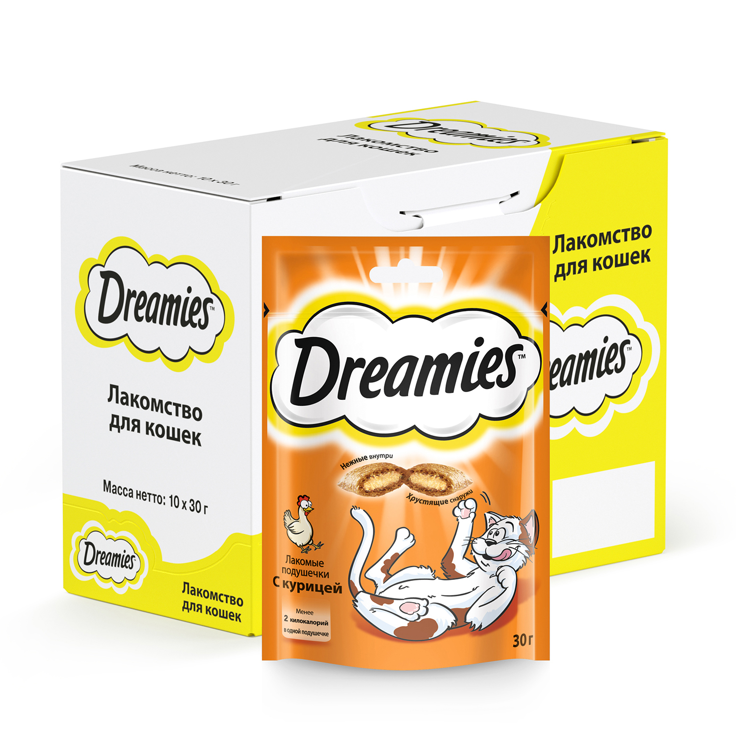 Лакомство для кошек Dreamies подушечки c курицей 30г - фото 4