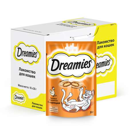 Лакомство для кошек Dreamies подушечки c курицей 30г