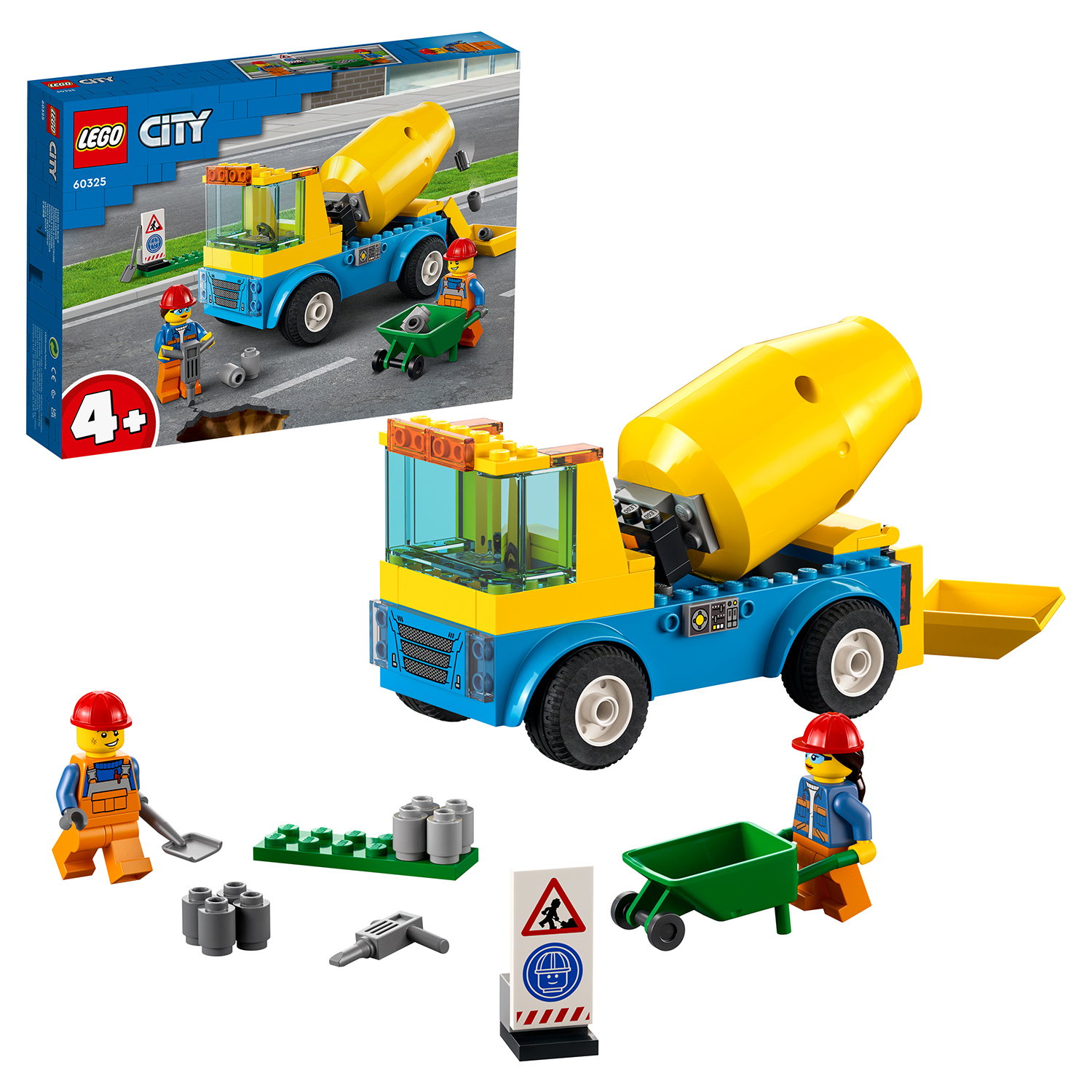 Конструктор LEGO City Great Vehicles Бетономешалка 60325 купить по цене  1859 ₽ в интернет-магазине Детский мир