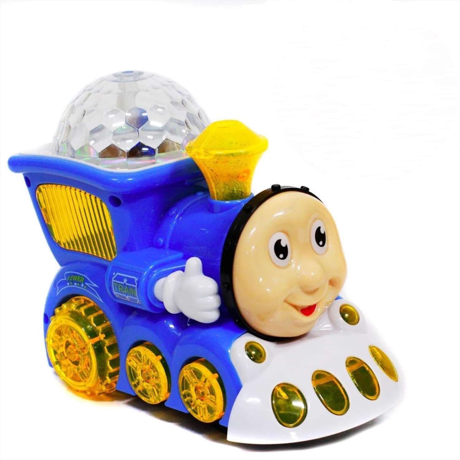Детская музыкальная игрушка Panawealth International Синий паровозик свет звук - фото 1