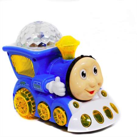 Детская музыкальная игрушка Panawealth International Синий паровозик свет звук