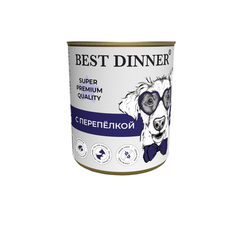 Корм для собак Best Dinner 0.34кг Super Premium с перепелкой