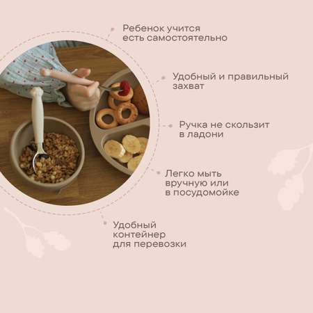 Набор столовых приборов LUKNO с силиконовыми ручками 2 предмета