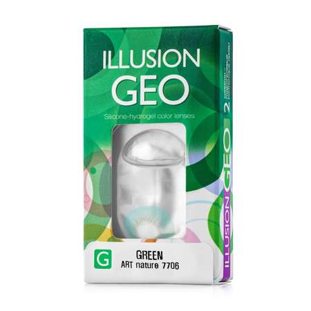 Контактные линзы ILLUSION geo magic green на 1 месяц -3.00/14.2/8.6 2 шт.