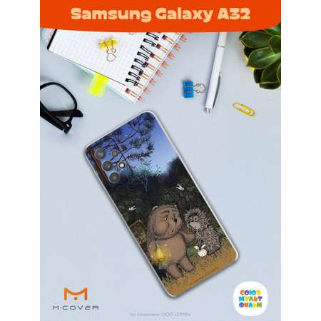 Силиконовый чехол Mcover для смартфона Samsung A32 Союзмультфильм Ежик в тумане и медвежонок