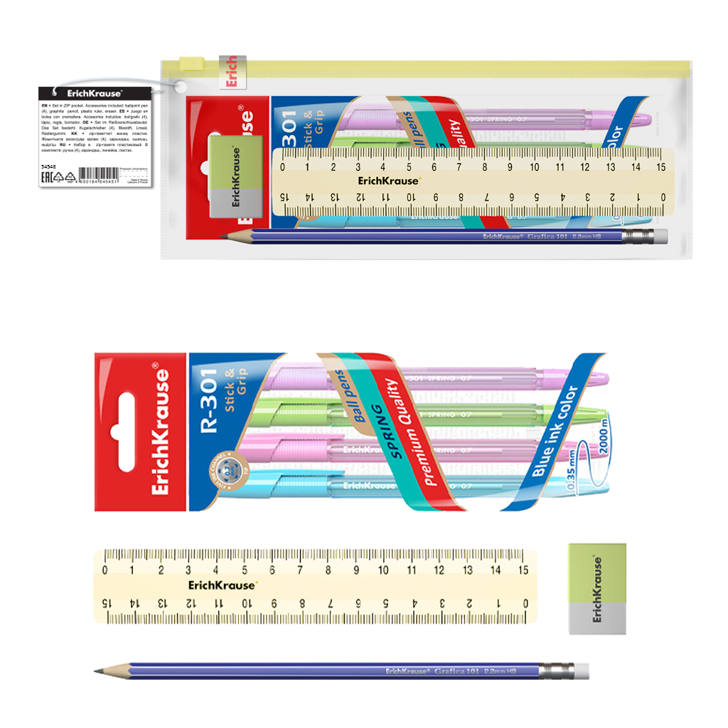 Набор в zip пакете ErichKrause Pastel желтый - фото 1
