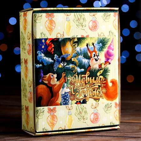 Коробка Sima-Land подарочная. крышка дно. с окном«Новогодние чудеса» 18×15×5 см. 1 шт.
