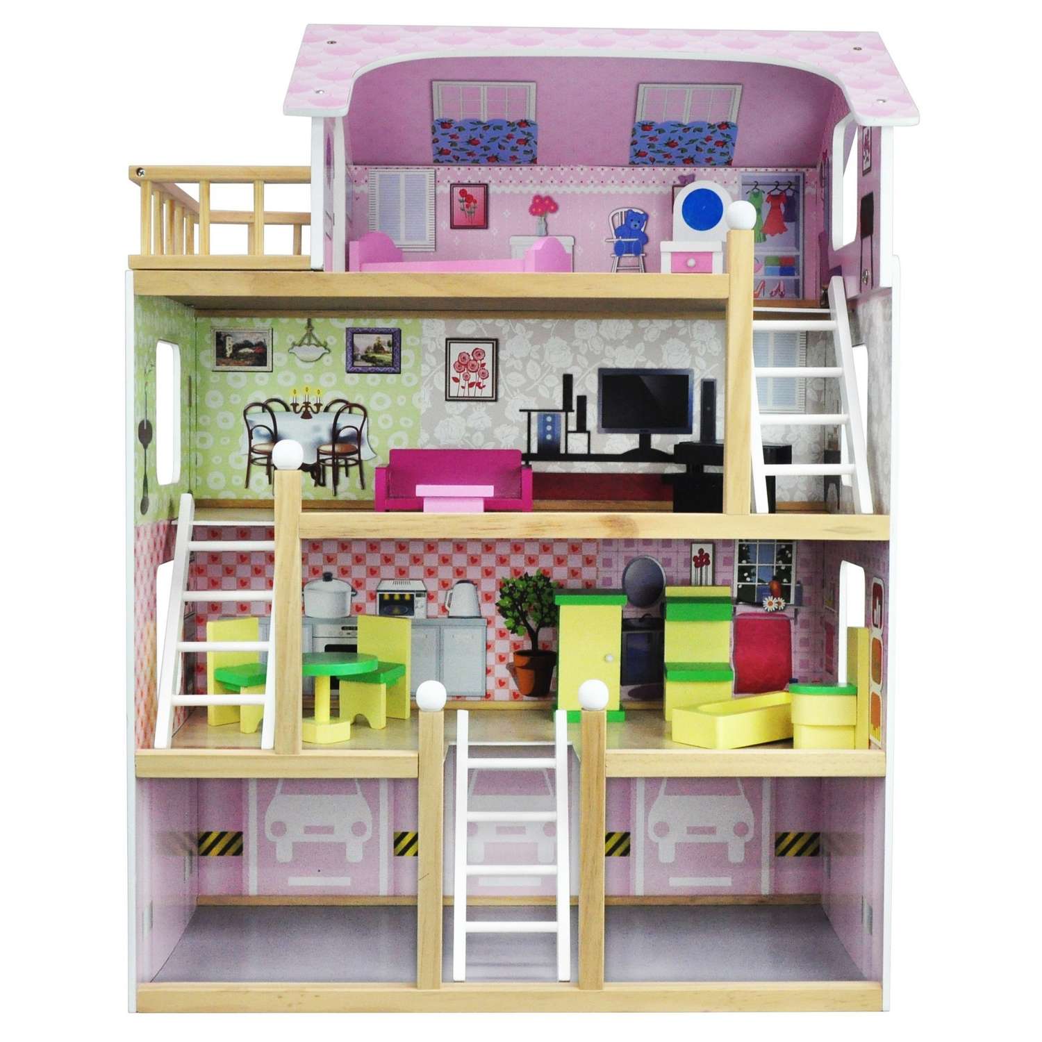 Дом для кукол Ocie с комплектом мебели OC-DH-003 80 см OC-DH-003 - фото 1