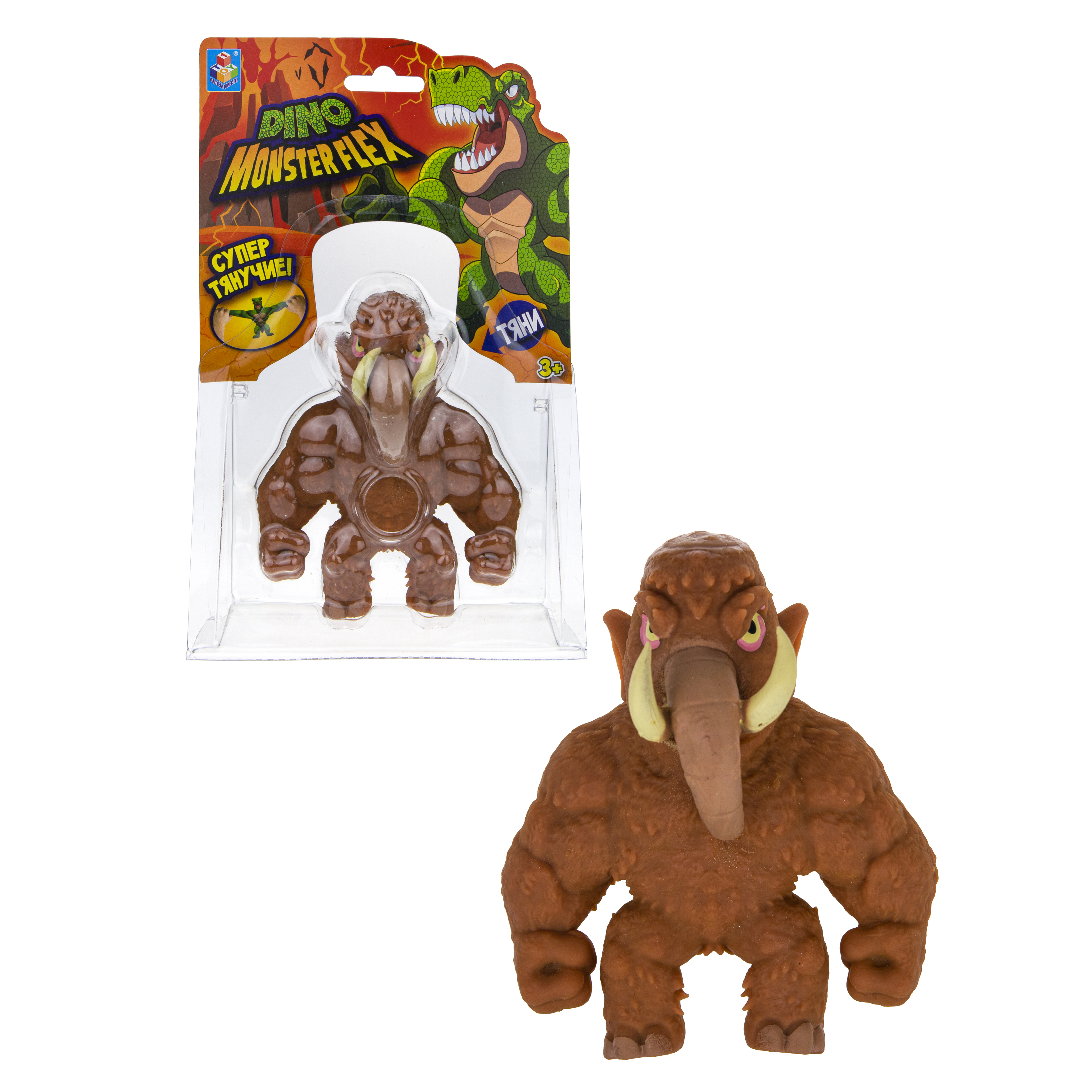 Игрушка-тягун 1Toy Monster Flex Dino Мамозавр Т22691-8 - фото 2