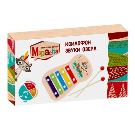 Ксилофон Mapacha музыкальный инструмент развивающая игрушка для малышей. Звуки озера 20 см.