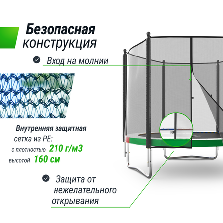 Батут каркасный Simple 8 ft UNIX line Color с внешней защитной сеткой общий диаметр 244 см до 140 кг