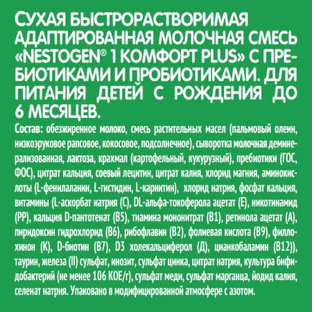 Смесь Nestogen Комфорт Plus 1 350г с 0месяцев