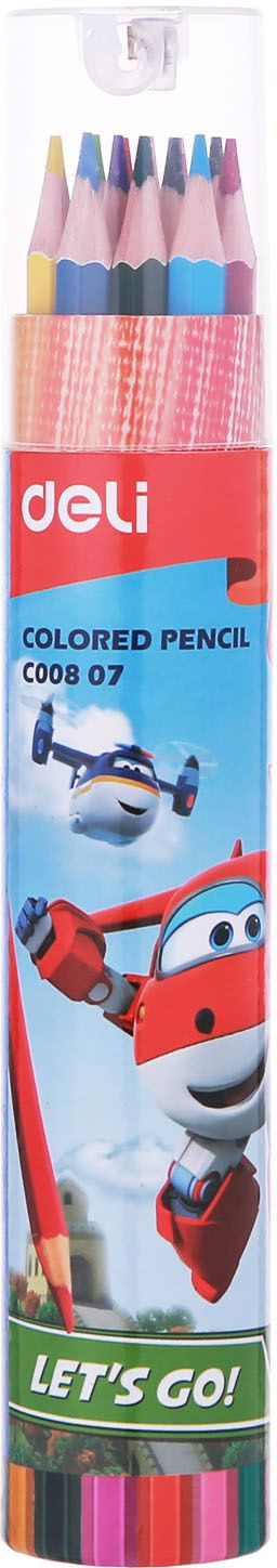 Карандаши цветные Deli 12 цветов EC00807 Super Wings - фото 2