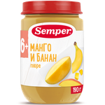 Пюре Semper манго-банан 190г с 6месяцев