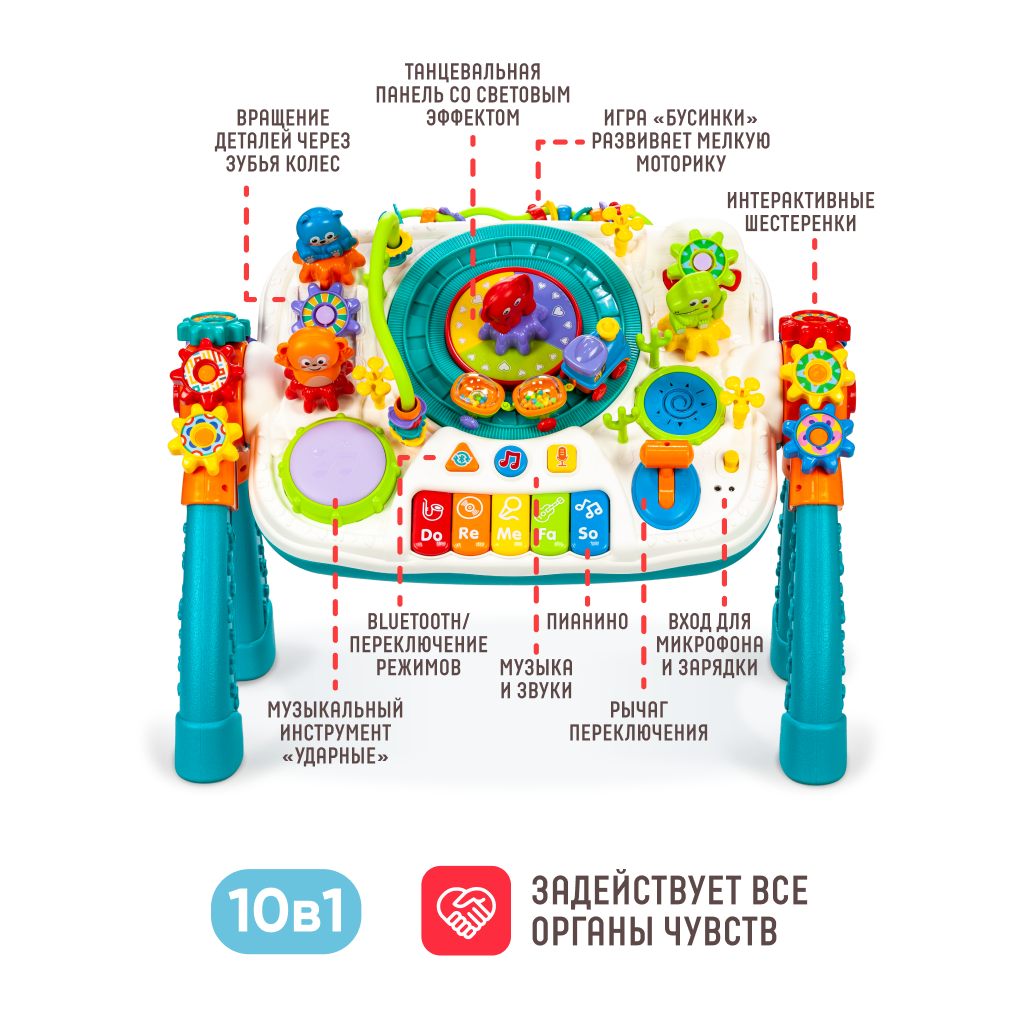 Интерактивный столик Solmax развивающий 2в1 с пианино горкой и световой  танцевальной сценой Bluetooth купить по цене 6765 ₽ в интернет-магазине  Детский мир