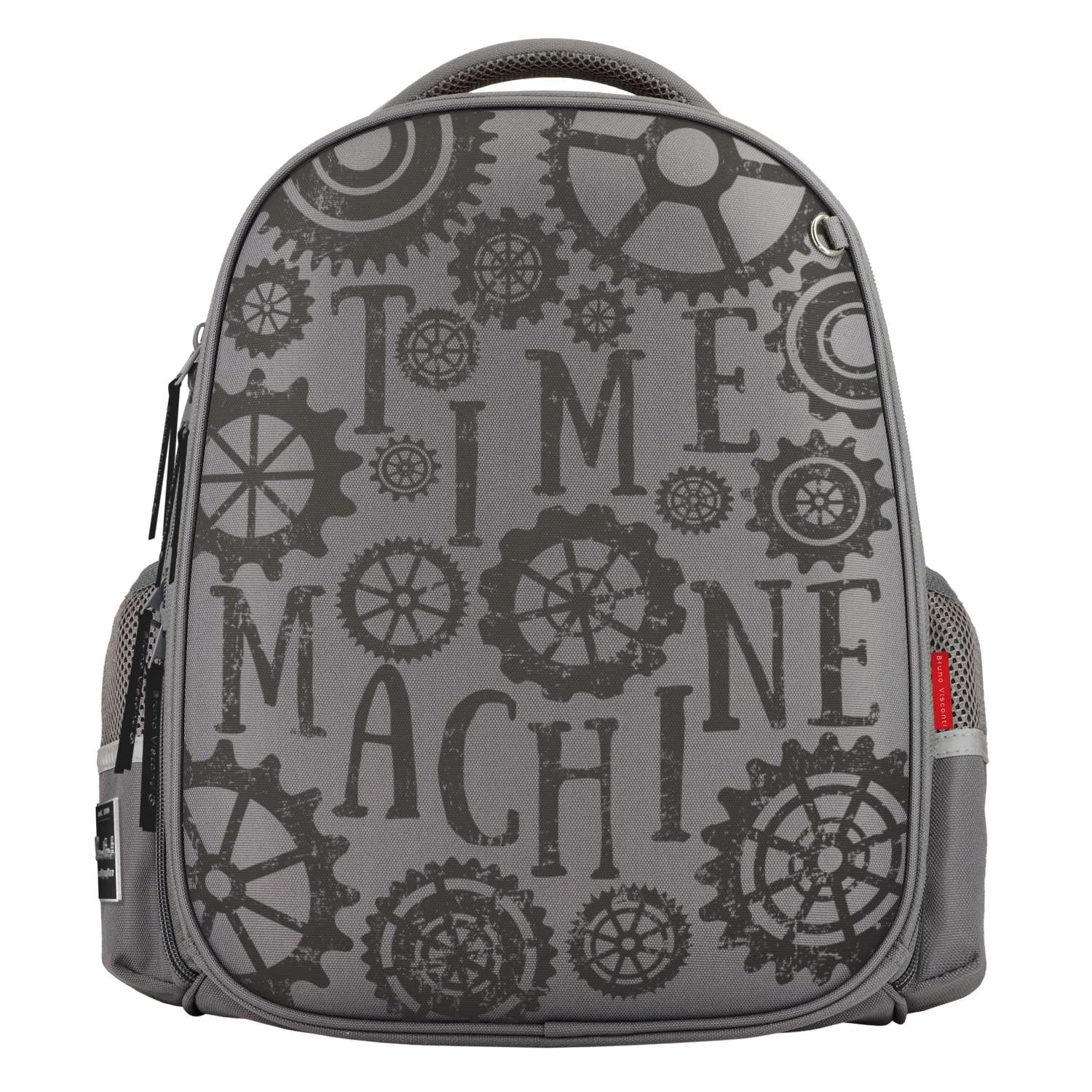 Рюкзак школьный Bruno Visconti облегченная капсула серый с эргономичной спинкой Машина времени - фото 2