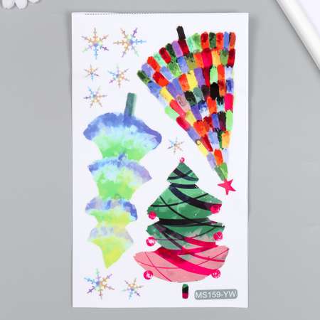 Наклейка Sima-Land пластик цветная на выключатель «Ёлочки» 14 5х24 5 см