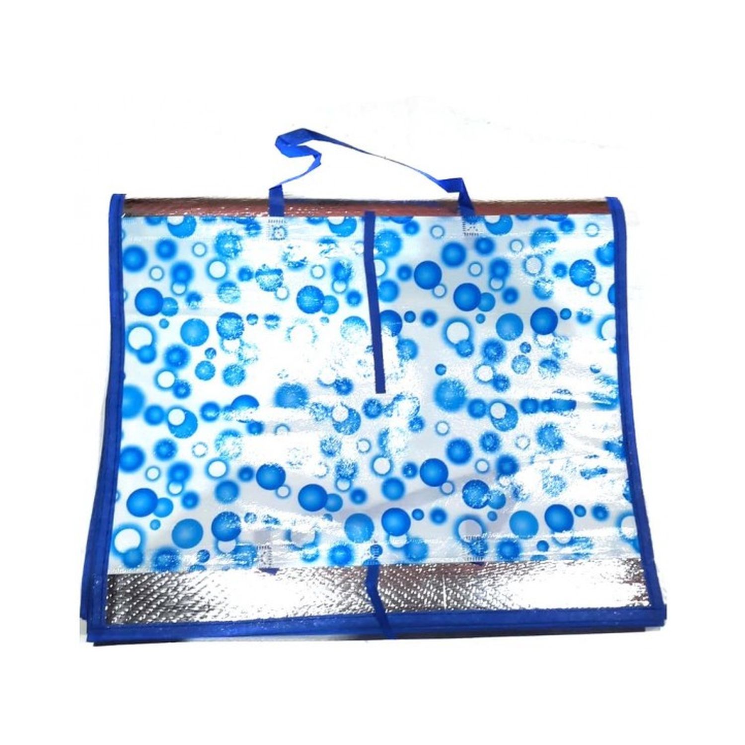 Фольгированный пляжный коврик Rabizy из бамбука 170х150 см голубые пузыри - фото 1