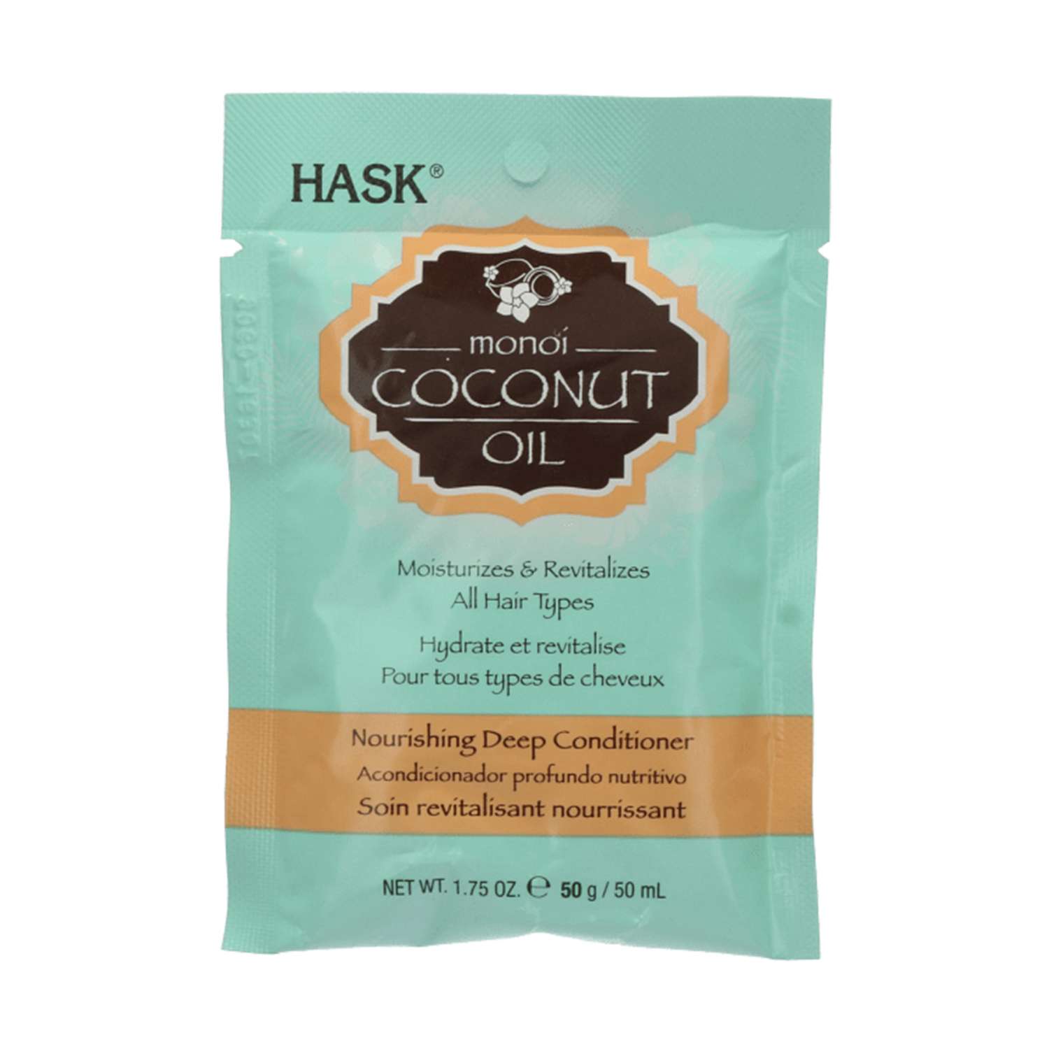 Кондиционер для волос HASK питательный с кокосовым маслом 50 мл - фото 1
