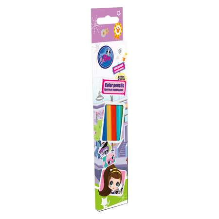 Набор цветных карандашей Kinderline 6цв Littlest Pet Shop