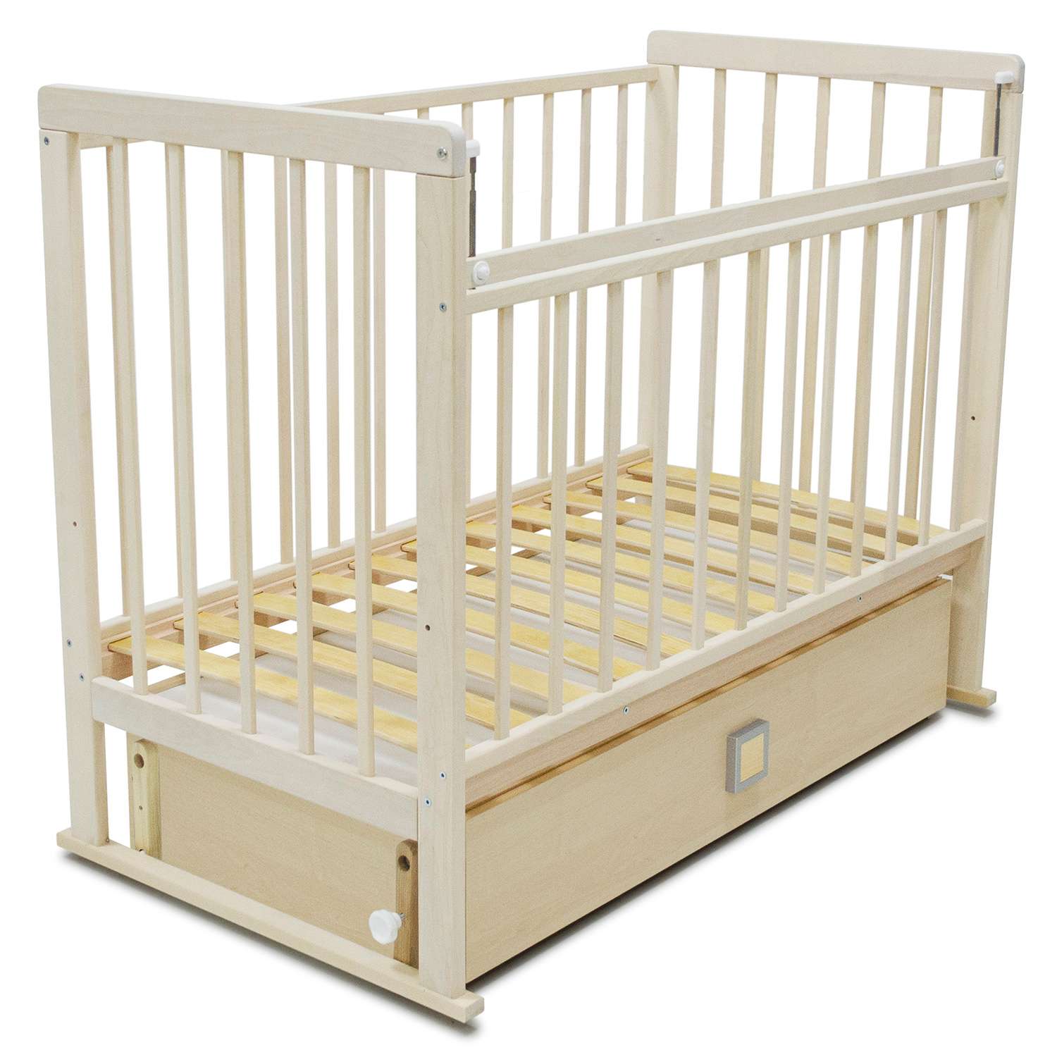 Детская кроватка Babyton прямоугольная, поперечный маятник (бежевый) - фото 2