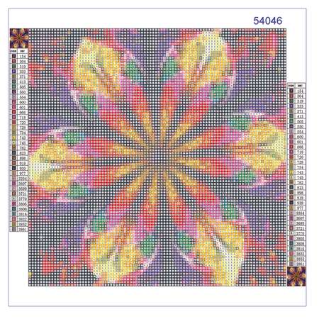 Алмазная мозаика на холсте Solmax Цветочный орнамент 30 x 30 см CP54046