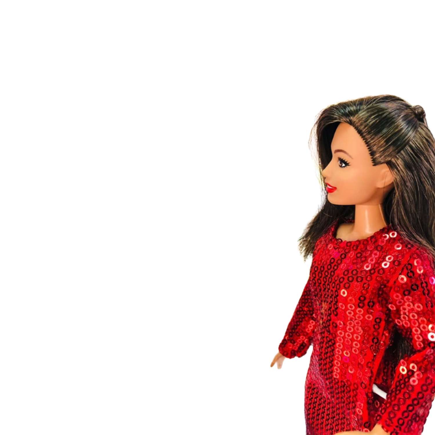 Одежда для куклы Ani Raam Платье с пайетками для Пышки красное Ani Raam для куклы Барби S100 - фото 3