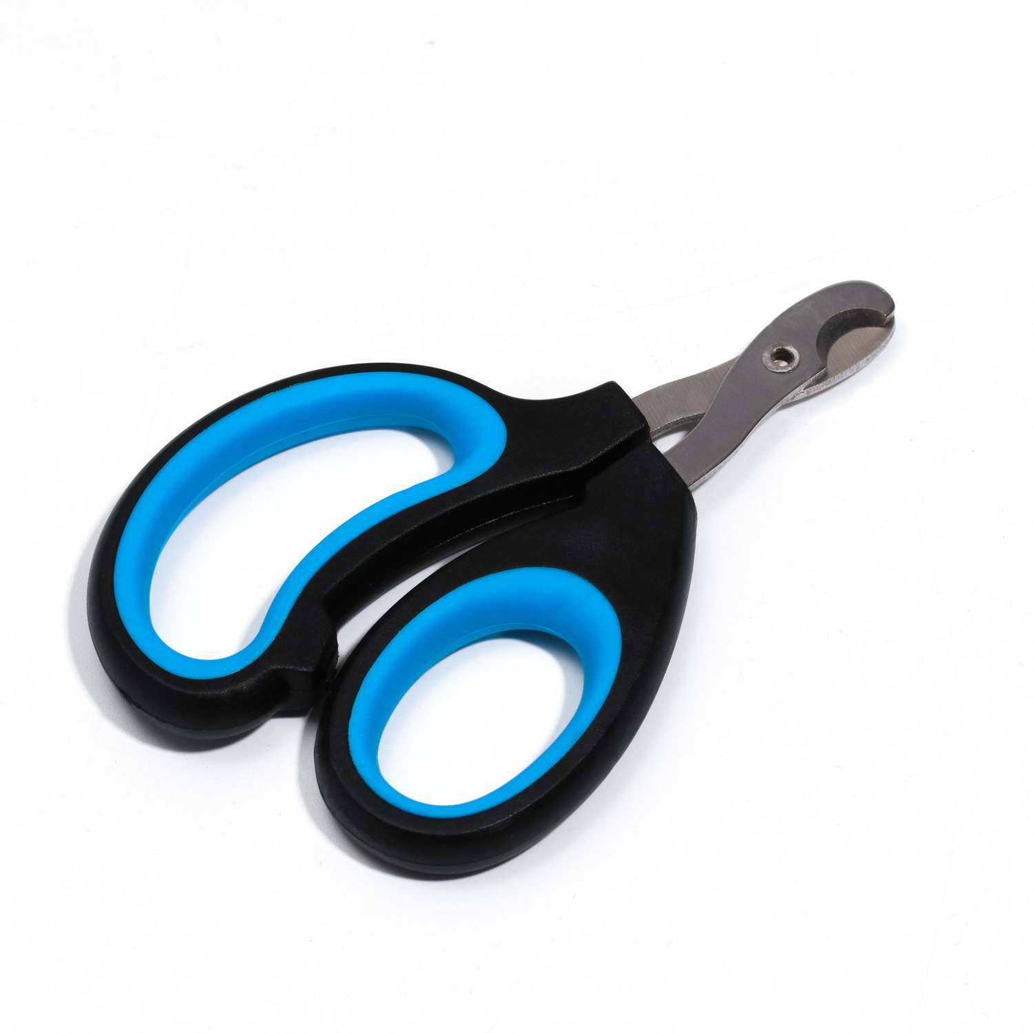 Ножницы-когтерезы Пижон с эргономичной ручкой чёрно-голубые - фото 1