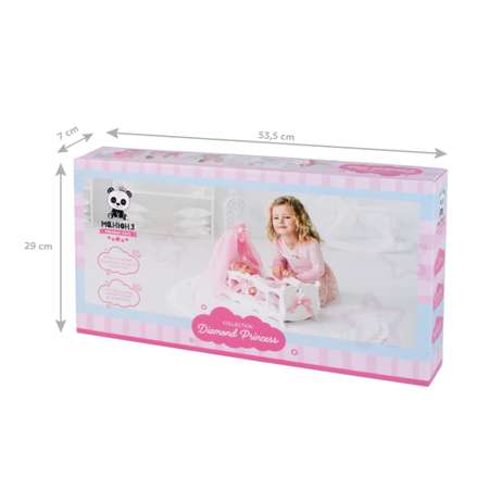 Кроватка для кукол Мега Тойс деревянная Diamond Princess